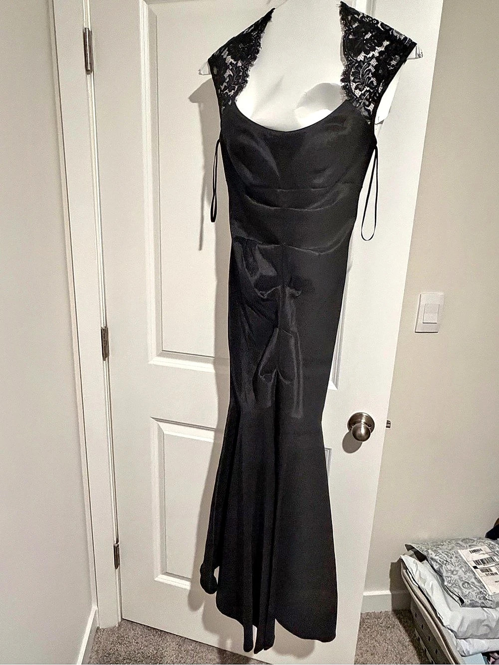 Cache Black Lace Detail Maxi Dress Size 6